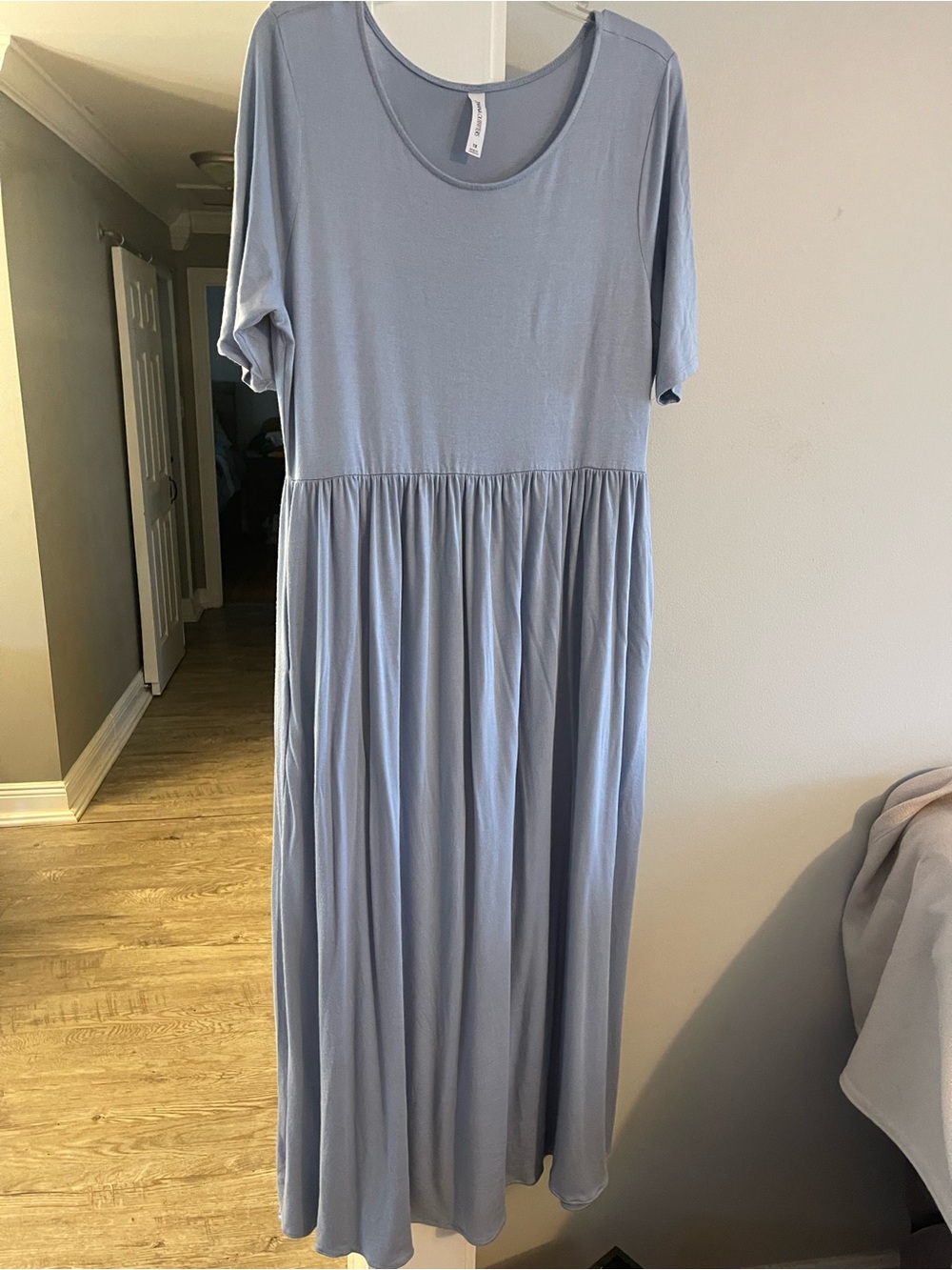 Zenana Outfitters Light Blue Scoop-Neck Maxi Dress
